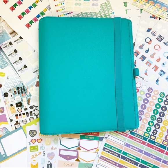kikki.K Other - Kikki K Teal A5 Planner Large Gold Rings Leather
